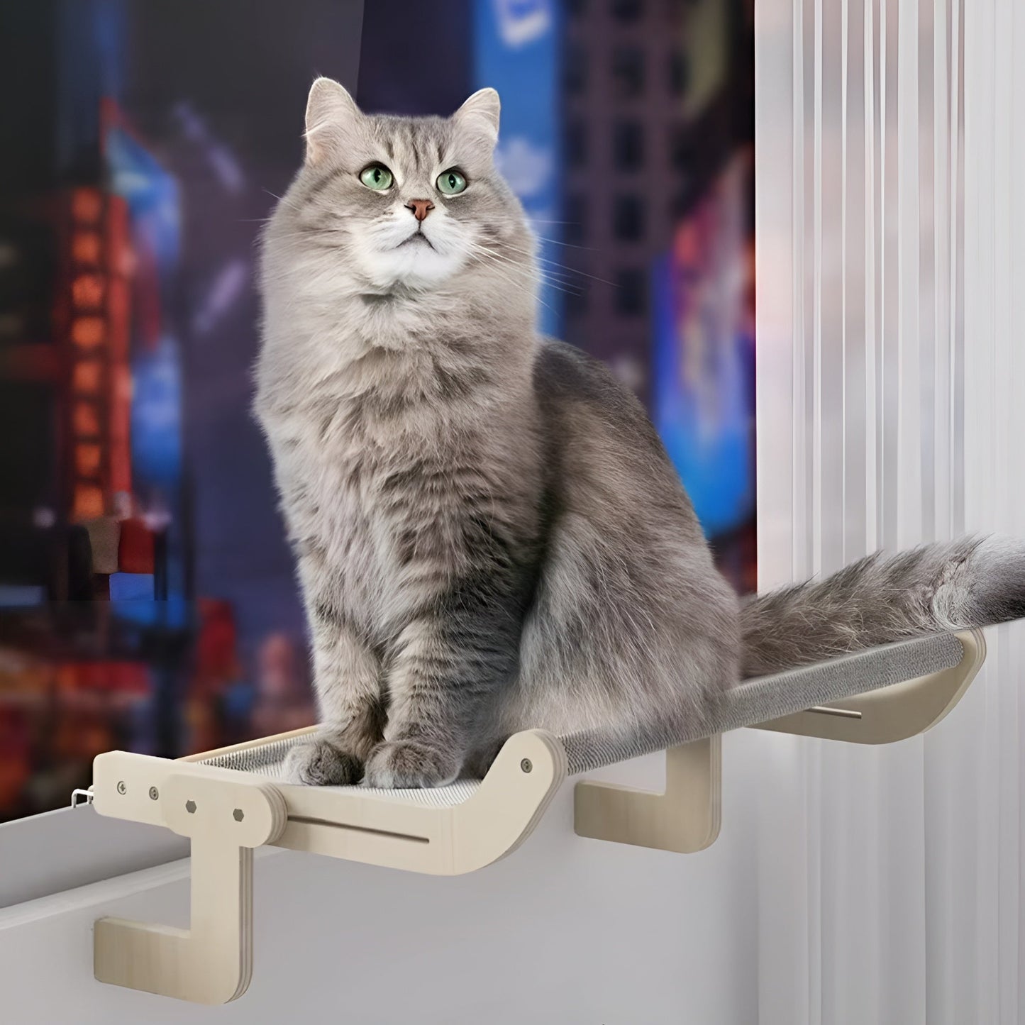 Catfri® HangingBed - Premium Justerbar Træ Kat Hængekøje Hængende Seng