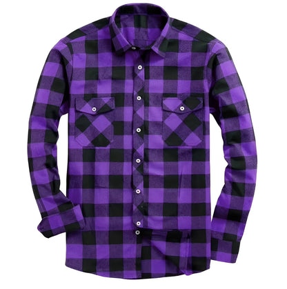 Icone™ CheckeredLongsleeves: Klassisk Afslappet Knap Ned Ternet Langærmet