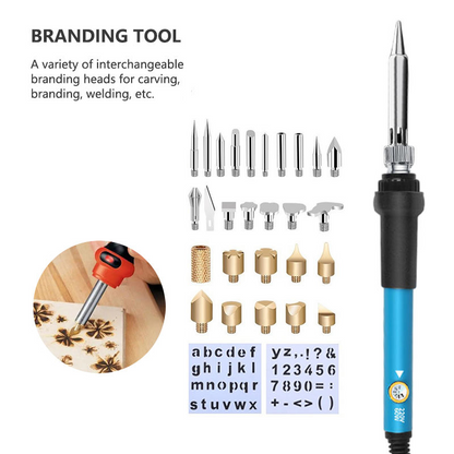PyrographyKit - DIY Træbrænding Kreativ Håndværksdesign Pyrography Flere Tips Kit