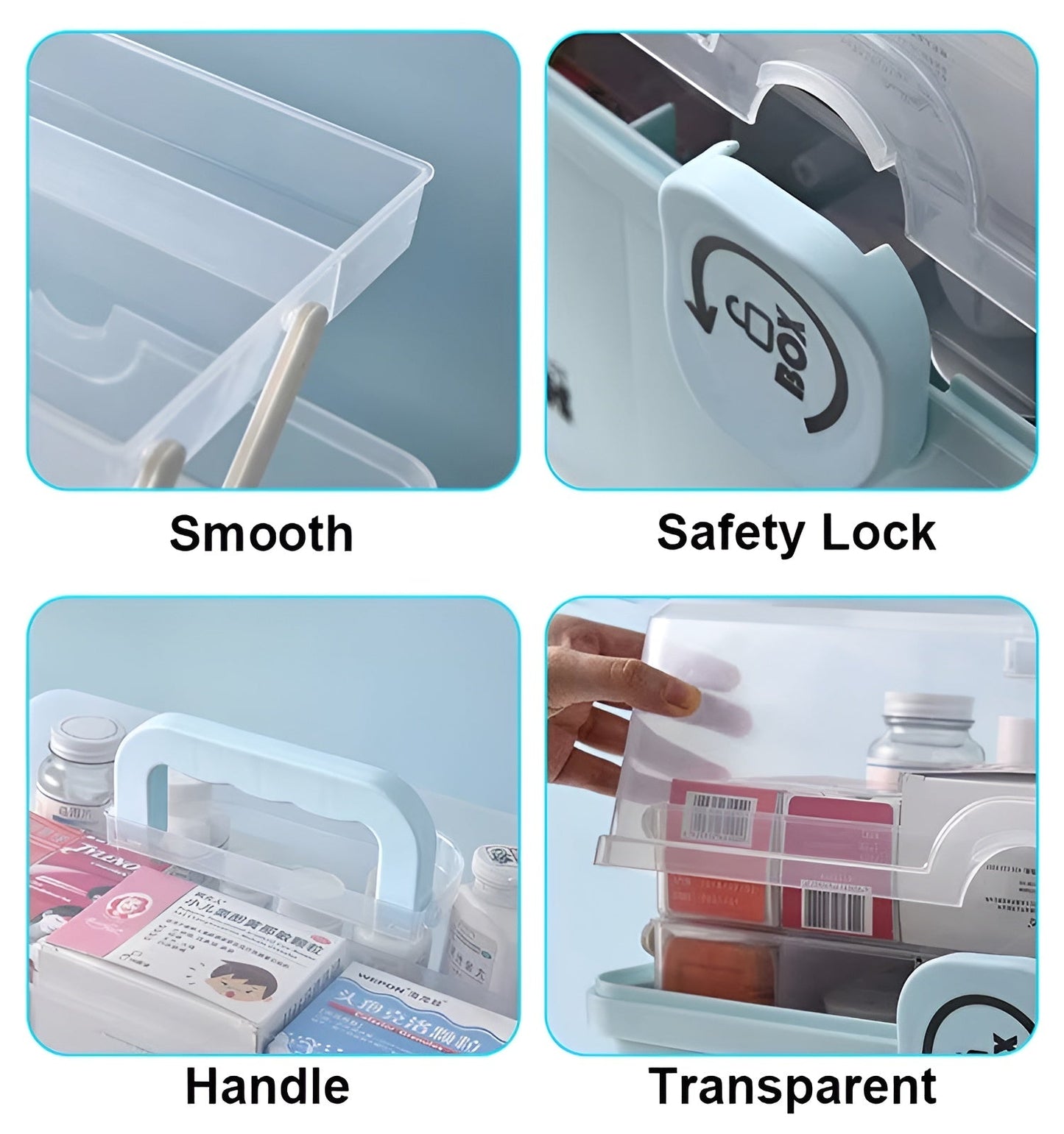 Globetrek° SmartStorage - Multifunktionel Tre-Niveaus Gennemsigtig Smart Opbevaring Organizer
