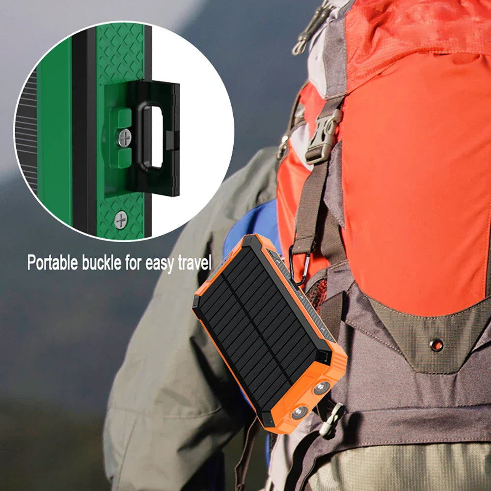 PowerBank - Bærbar Solcelle Trådløs Strømbank