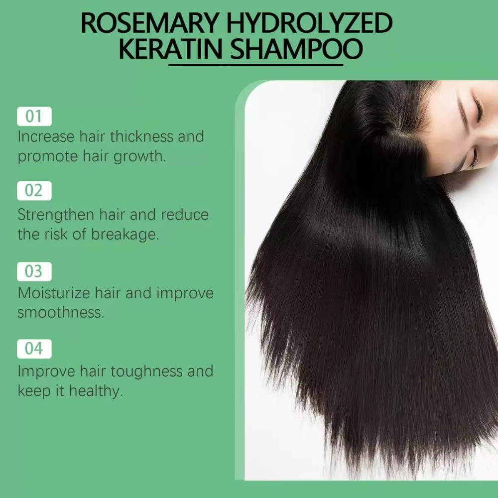 Rose® GlowShampoo 1+1 GRATIS: Naturlig Keratin Reparation Dyb Hydrering Og Strålende Glans Glow Shampoo