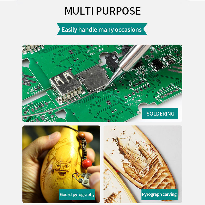 PyrographyKit - DIY Træbrænding Kreativ Håndværksdesign Pyrography Flere Tips Kit