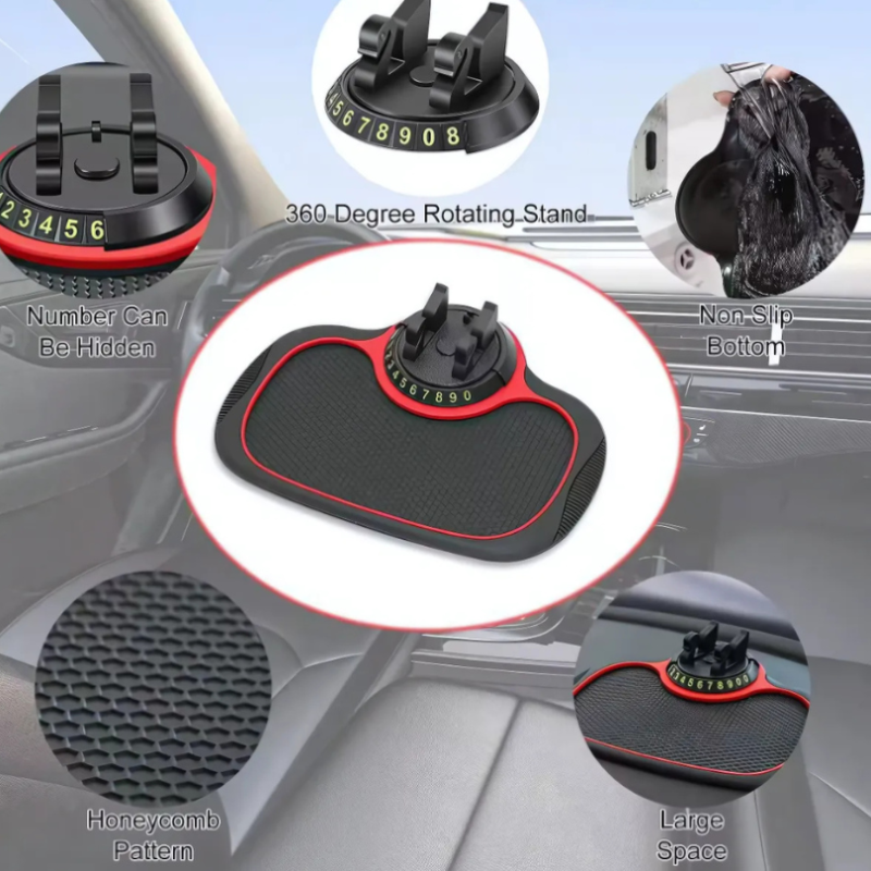Holder360° PhoneMat 1+1 GRATIS: Multifunksjonell Sklisikker Dashbord Telefonmatte