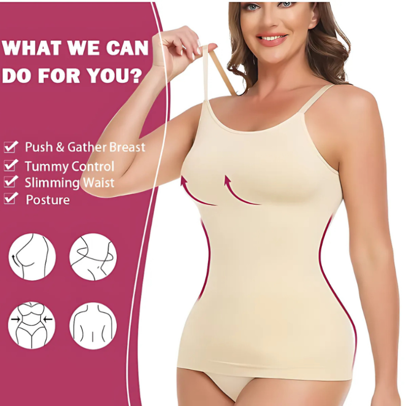 Icone™ ShapingTop 1+1 GRATIS: Heldagsformende Camisole-topp Med Sømløs Slank Passform
