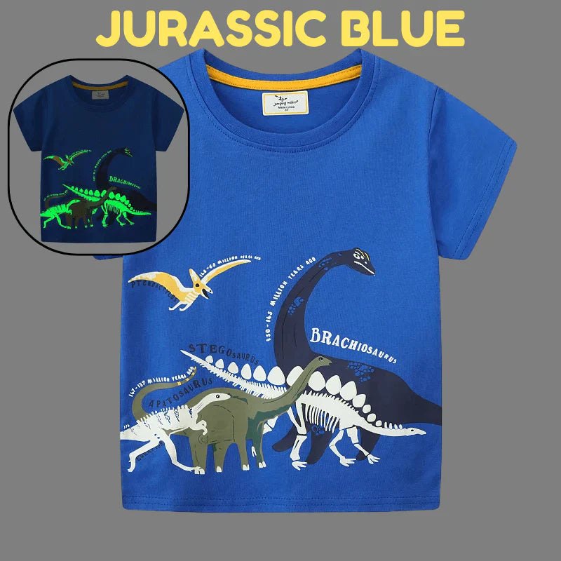 Icone™ DinoShirt: Barn Glød i Mørket Dinosaur T-skjorte