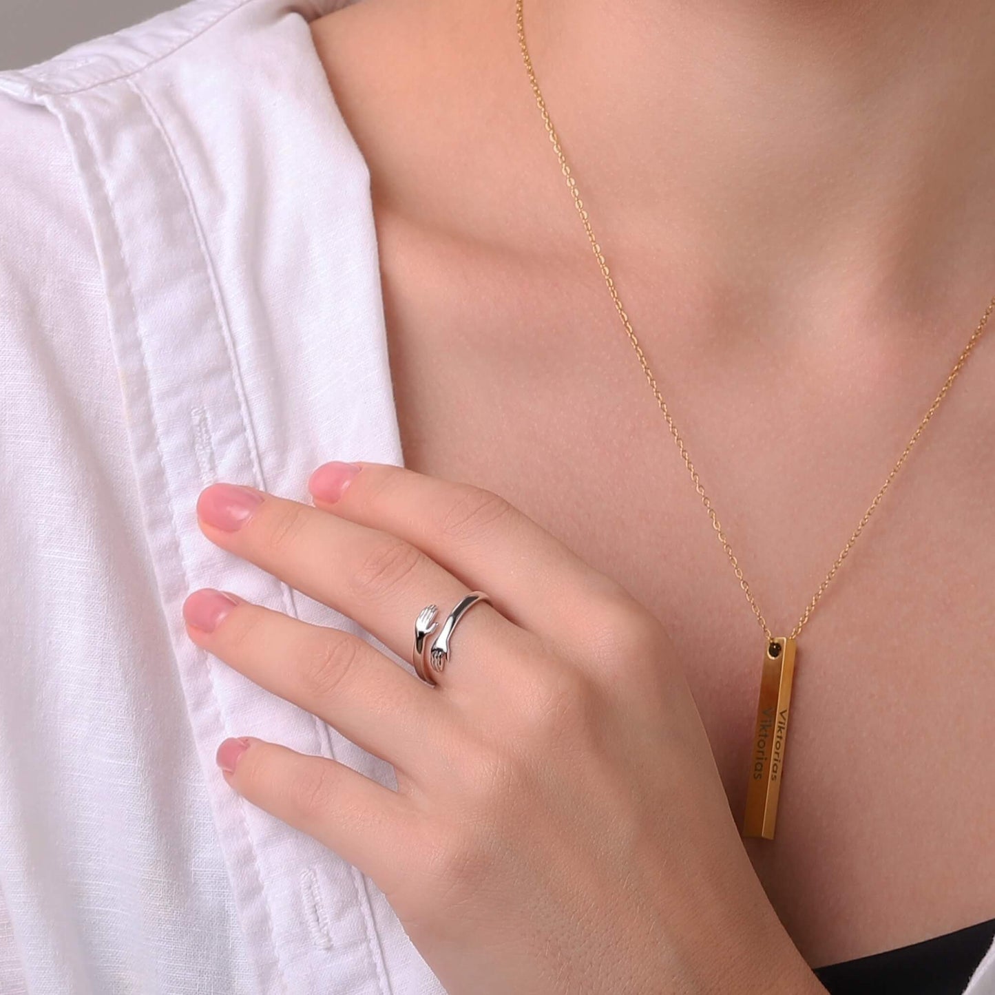 Jewelance™ HugRing 1+1 GRATIS: Justerbar Klemmering Promise Ring