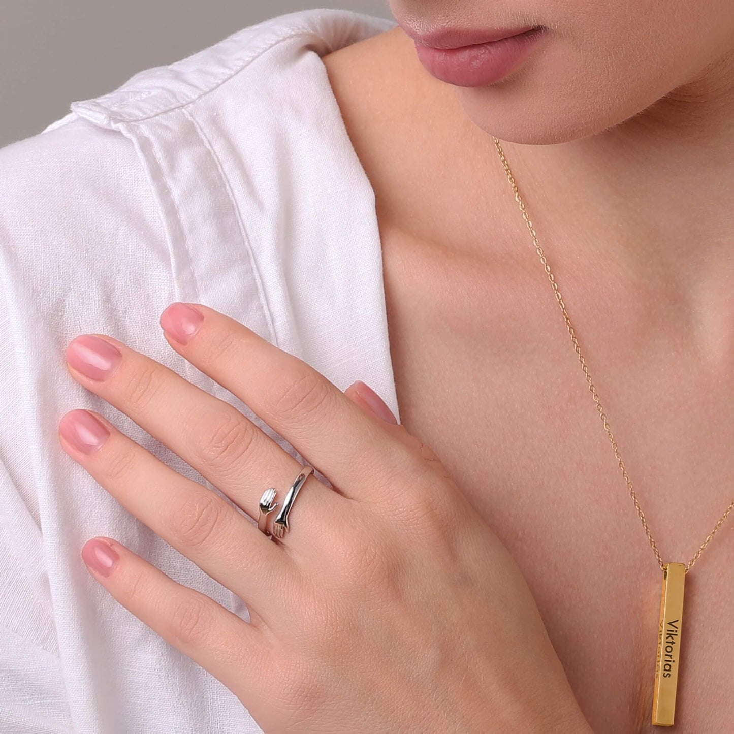 Jewelance™ HugRing 1+1 GRATIS: Justerbar Klemmering Promise Ring