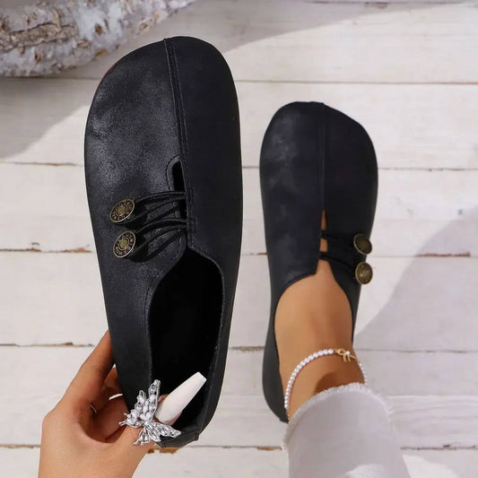 Happy™ CozyStep: Fleksibel passform Rund tå Slip-on Komfortable sko
