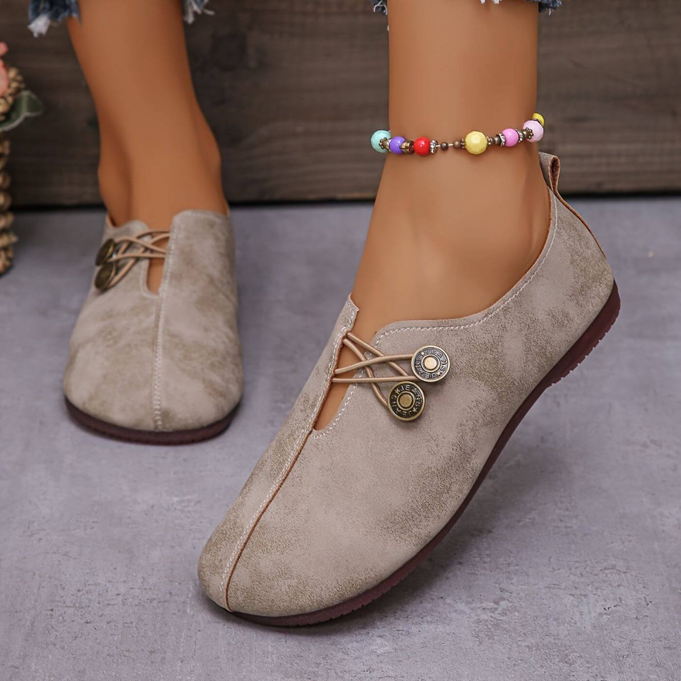 Happy™ CozyStep: Fleksibel passform Rund tå Slip-on Komfortable sko