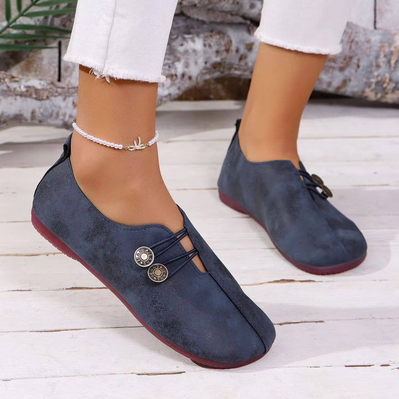 Happy™ CozyStep: Fleksibel passform Rund tå Slip-on Komfortable sko