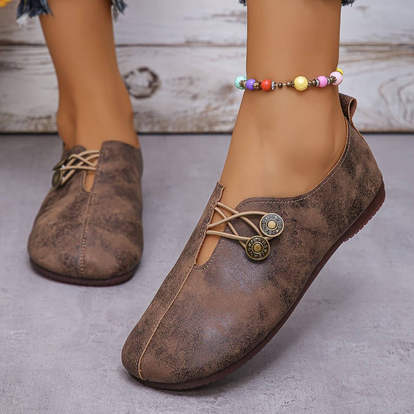 Happy™ CozyStep: Fleksibel passform Rund tå Slip-on Komfortable sko