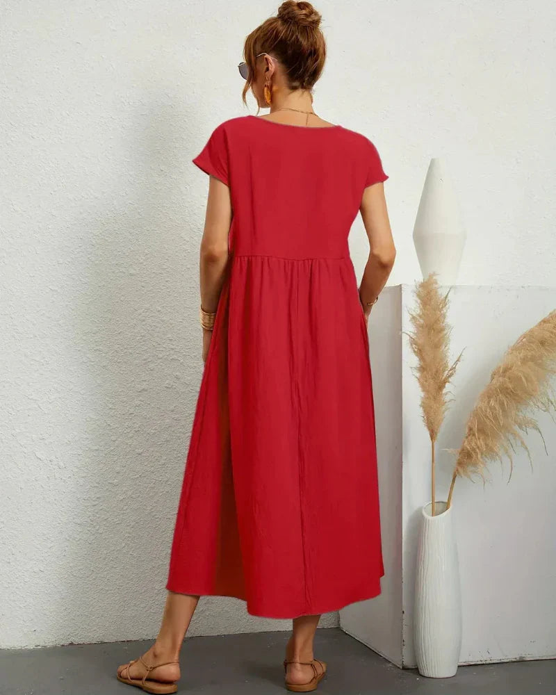 Icone™ FlowDress: Casual Myk Flyt Elegant Stil Løs Maxi Kjole