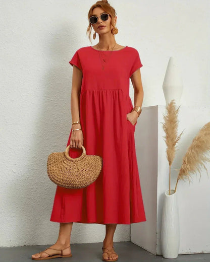 Icone™ FlowDress: Casual Myk Flyt Elegant Stil Løs Maxi Kjole