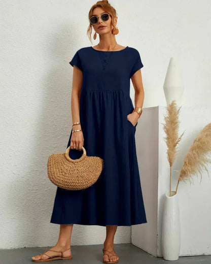 Icone™ FlowDress: Avslappet Myk Flyt Elegant Stil Løs Maxikjole