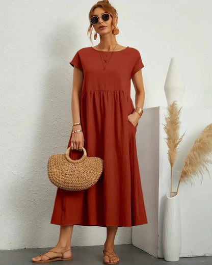 Icone™ FlowDress: Casual Myk Flyt Elegant Stil Løs Maxi Kjole