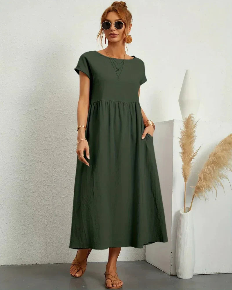 Icone™ FlowDress: Avslappet Myk Flyt Elegant Stil Løs Maxikjole