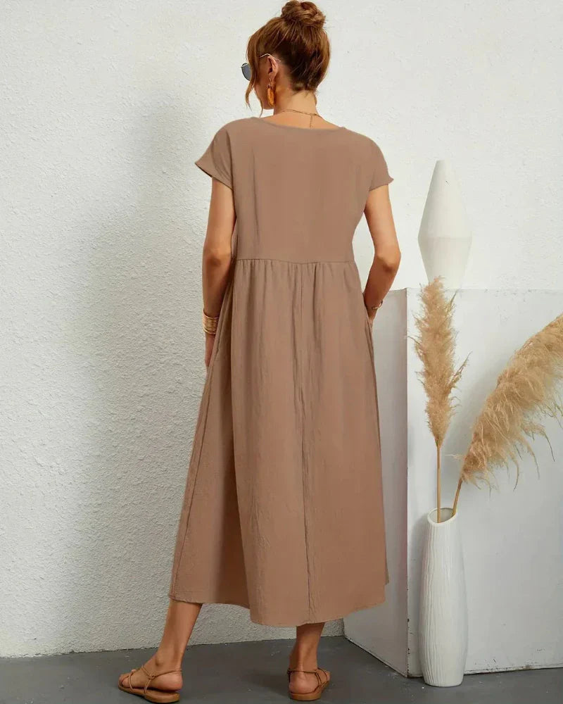 Icone™ FlowDress: Casual Myk Flyt Elegant Stil Løs Maxi Kjole