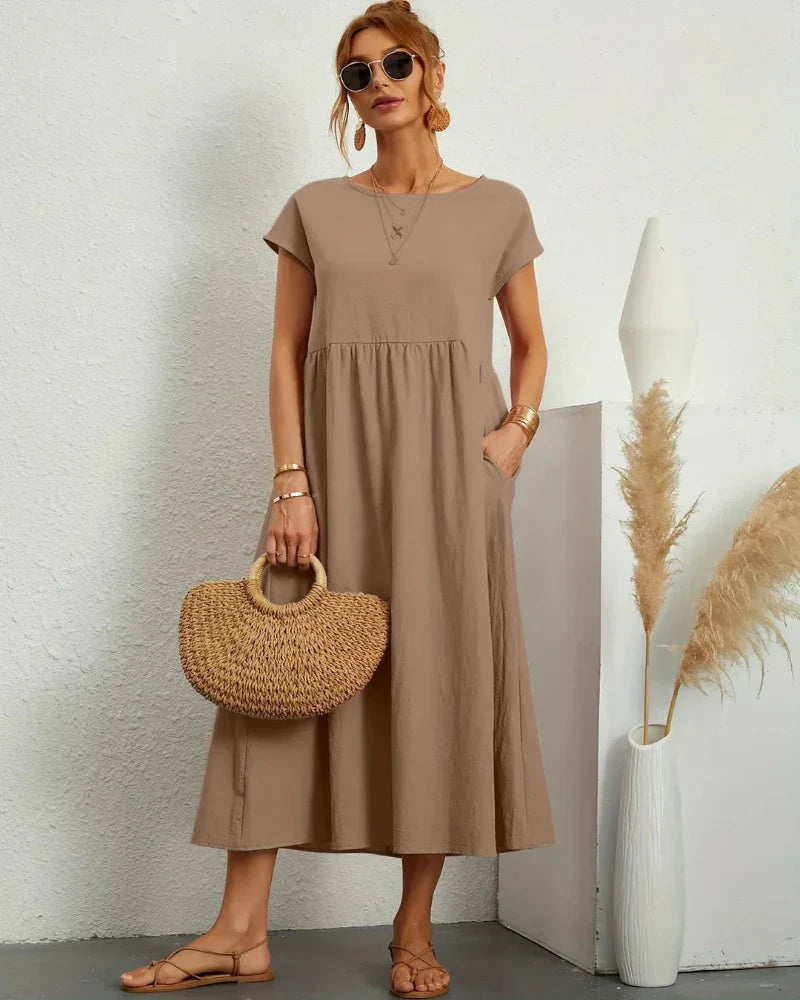 Icone™ FlowDress: Casual Myk Flyt Elegant Stil Løs Maxi Kjole