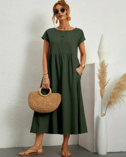 Icone™ FlowDress: Casual Myk Flyt Elegant Stil Løs Maxi Kjole