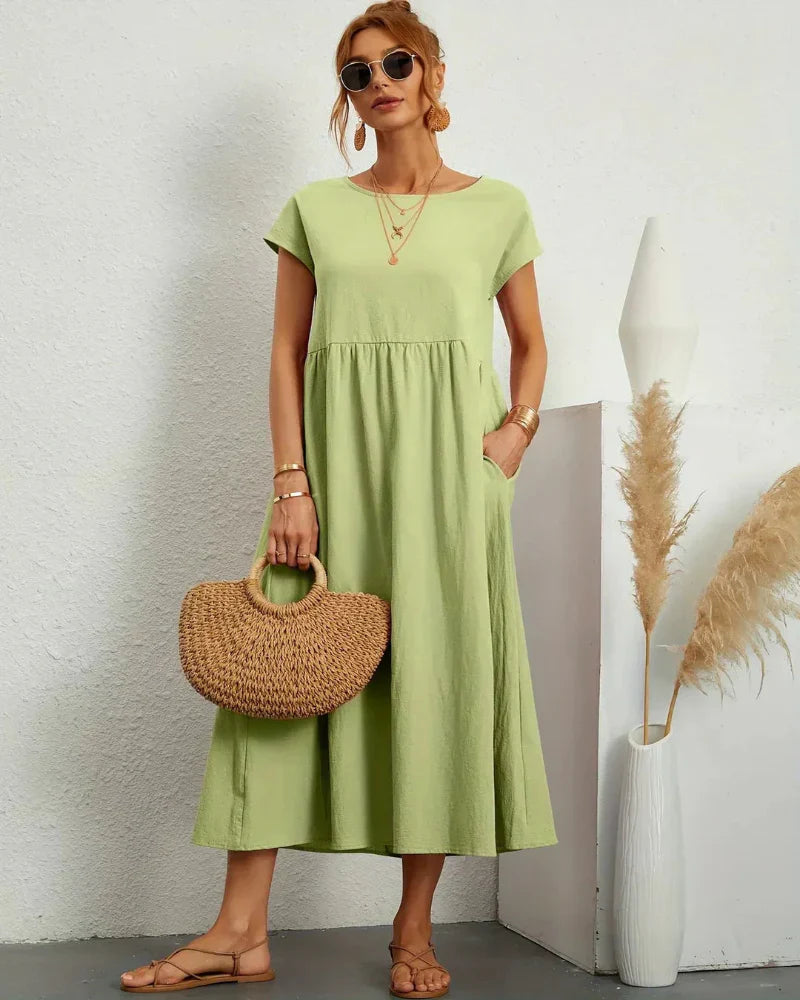 Icone™ FlowDress: Avslappet Myk Flyt Elegant Stil Løs Maxikjole