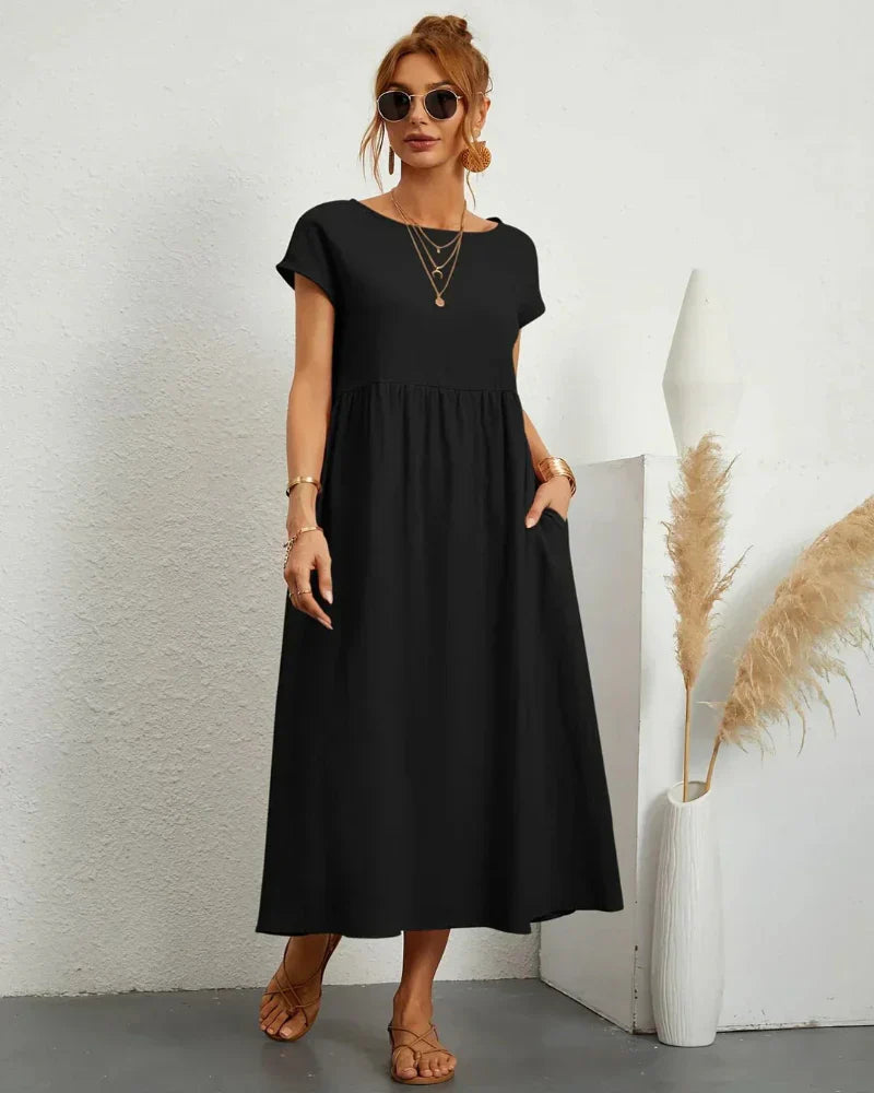 Icone™ FlowDress: Casual Myk Flyt Elegant Stil Løs Maxi Kjole