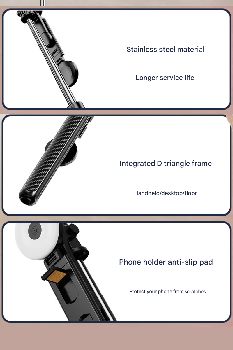 SelfieStick - Selfie Stick Med Dobbelt Lys