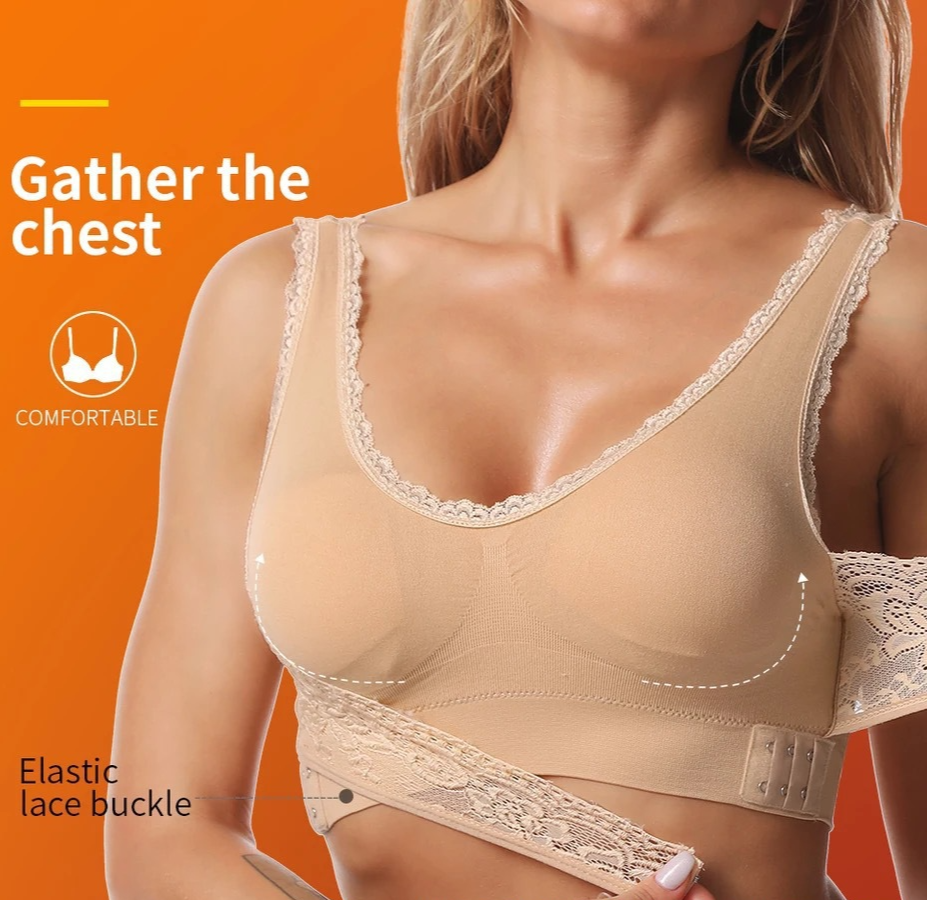 Icone™ LaceBra: Bøylefri blonde-BH med kryss foran og løft