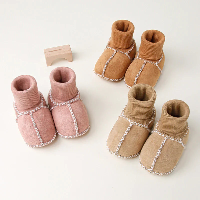 Happy™ InfantSocks 1+1 GRATIS: Elegante Varme Ruskind Krybbesikre Spedbarnssokker