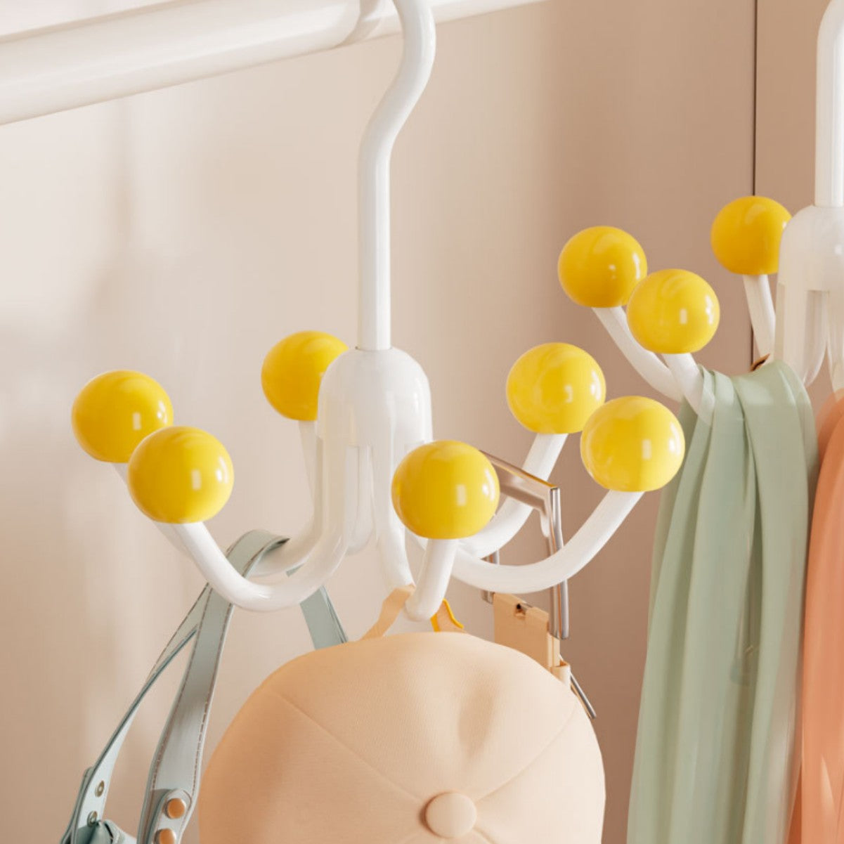 GlideHold® HangerHooks: 360° Roterbar 6-klo Kroker Skapsorganisering Henger