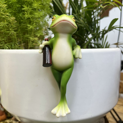 GardenOrnament: Søt Frosk Dekorasjon Hengende Pottekant Hagepynt