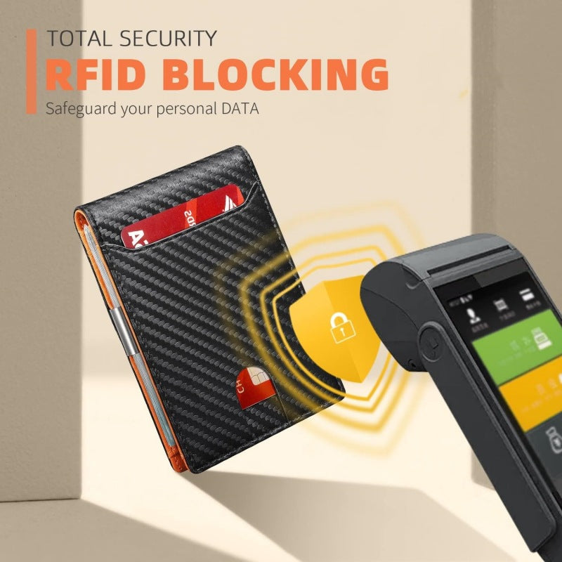 Icone™ SlimWallet: Ultra Slank Og Sikker RFID Skinnlommebok For Menn