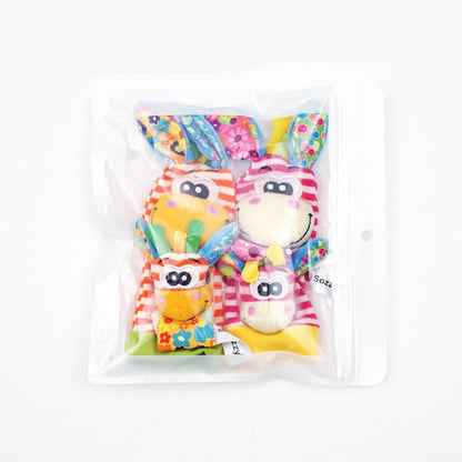 Kletshuts™ RattleToy 1+1 GRATIS: Myke Dyre Baby Håndledd Og Fot Sokker Rangle Leketøy Sett