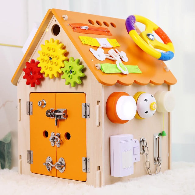 Kletshuts™ BusyHouse: Multifunksjonelt Montessori Tre Travelt Hus