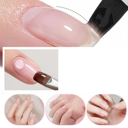 NailClear 1+1 GRATIS - 3-i-1 Transparent Profesjonell Neglekonstruksjonsgel