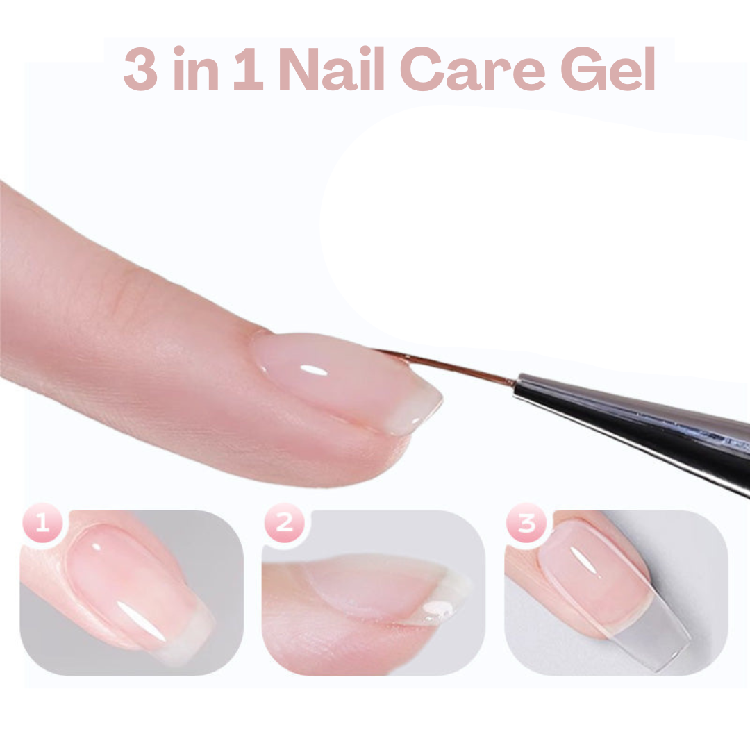 NailClear 1+1 GRATIS - 3-i-1 Transparent Profesjonell Neglekonstruksjonsgel