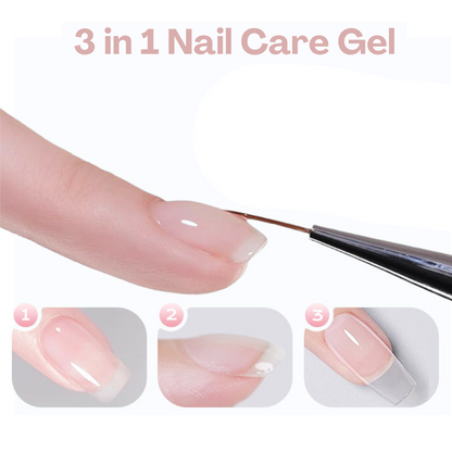 NailClear 1+1 GRATIS - 3-i-1 Transparent Profesjonell Neglekonstruksjonsgel