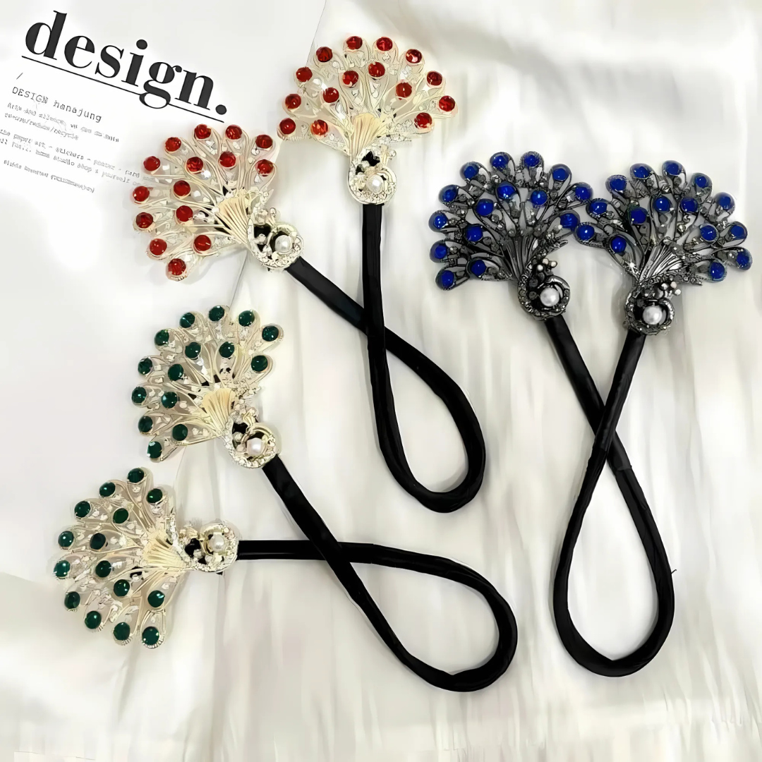 Rose® HairTie 1+1 GRATIS: Stilfull Hårbånd Elegant Vintage Krystall Hestehale Twist Holder