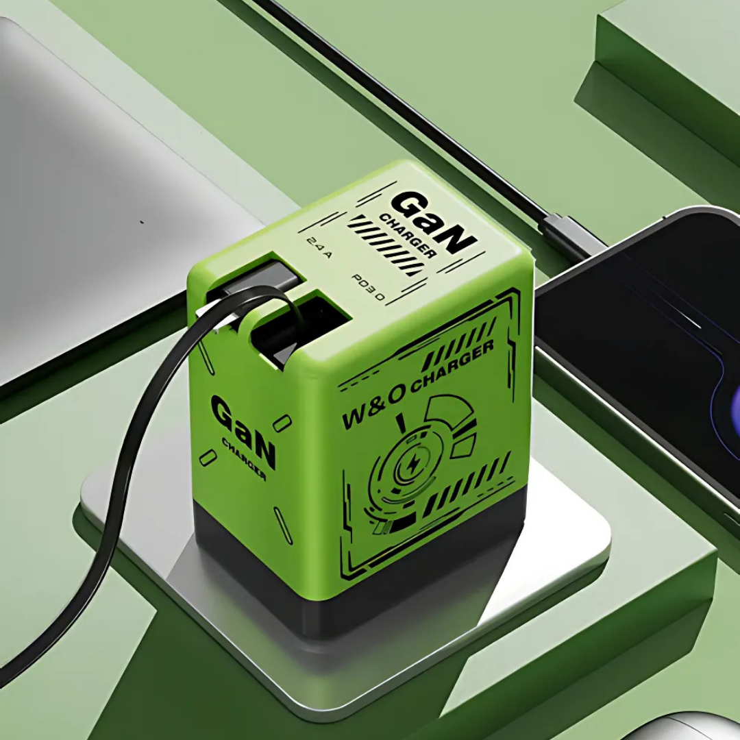 DualCharger: Rask Lading Dobbelt Uttrekkbar Kabel Reiselader
