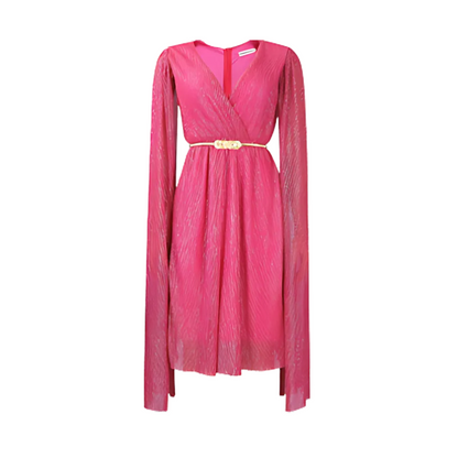 Icone™ ElegantDress: V-hals Elegant Damekjole Med Belte