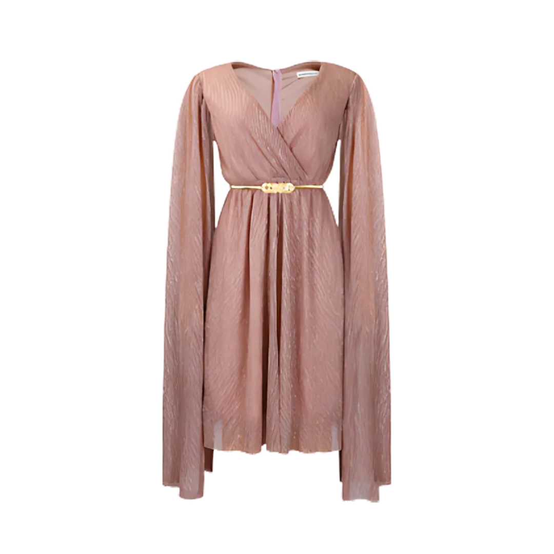 Icone™ ElegantDress: V-hals Elegant Damekjole Med Belte