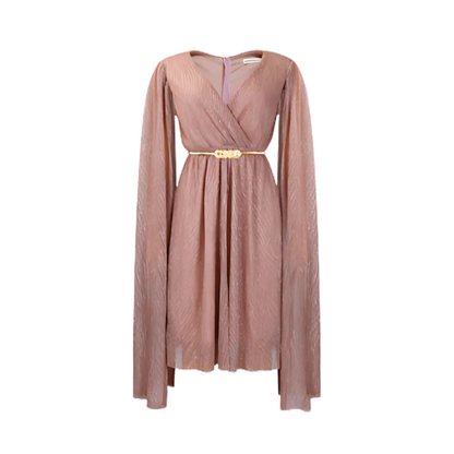 Icone™ ElegantDress: V-hals Elegant Damekjole Med Belte