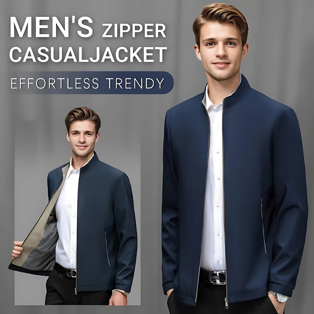 Icone™ CasualJacket: Stående krage casual glidelåsjakke til menn