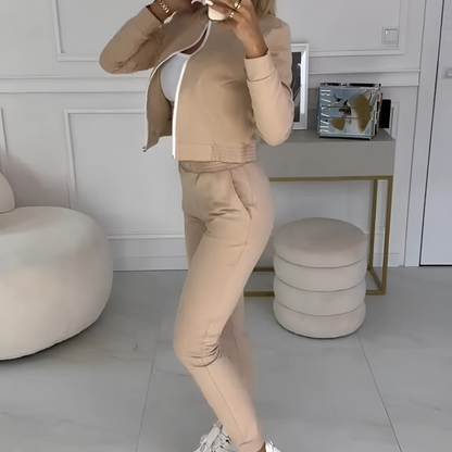 Icone™ OutfitSet: Jakke, Tanktopp Og Bukser, Avslappet Sett For Kvinner