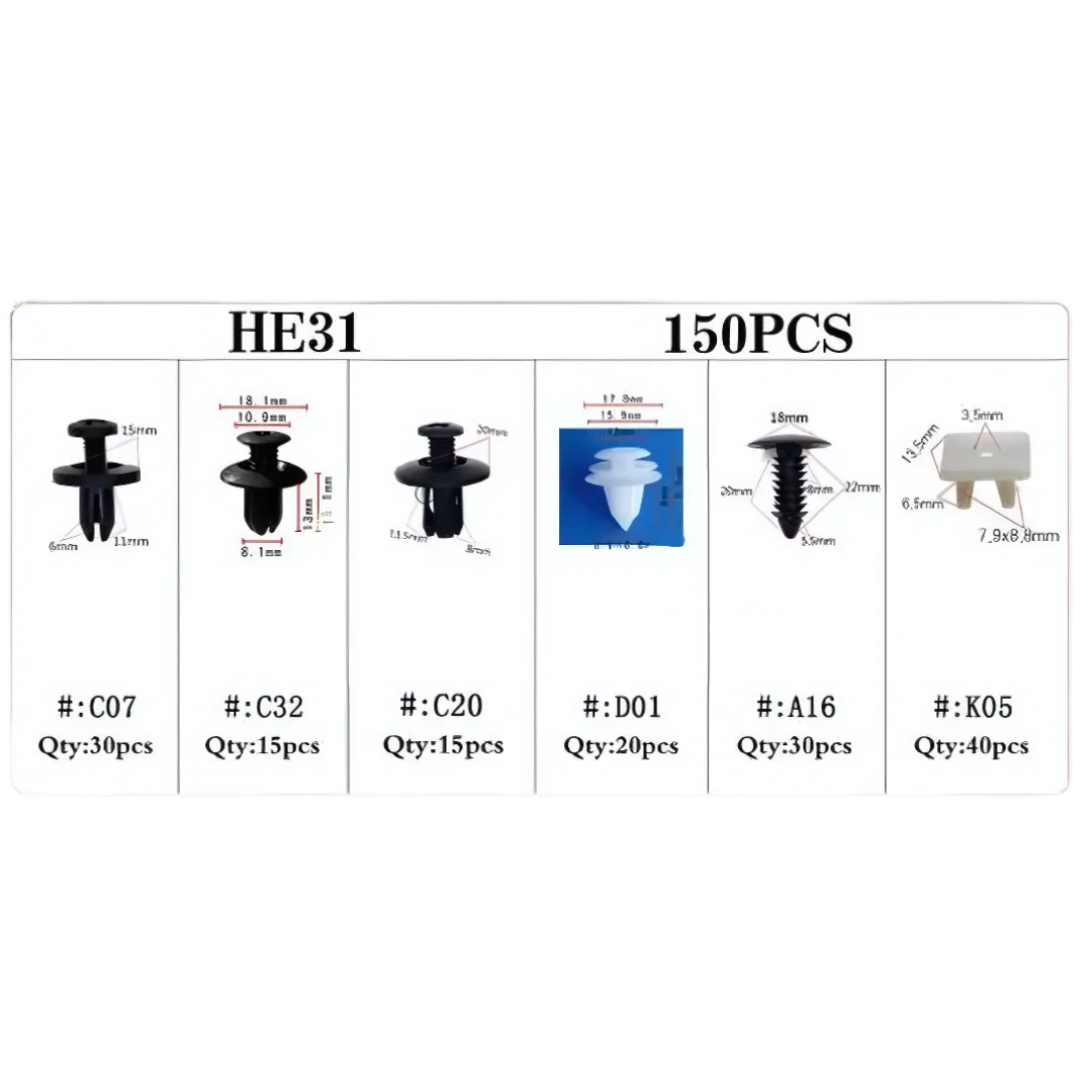 CarClips 1+1 GRATIS – Universell Bruk, Kraftig Bilreparasjonsklips