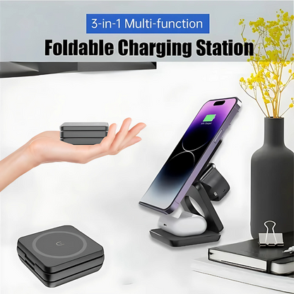 Holder360° MultiCharger: Multifunksjonell Sammenleggbar Magnetisk Ladestativ