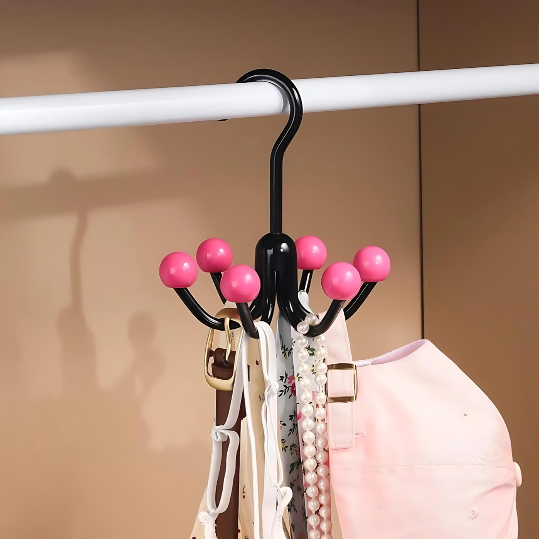 GlideHold® HangerHooks: 360° Roterbar 6-klo Kroker Skapsorganisering Henger