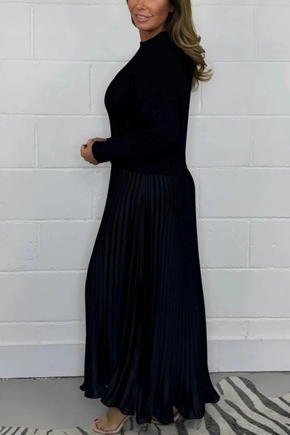 Icone™ PleatedDress: Langermet topp og elegant plissert skjørtkjole