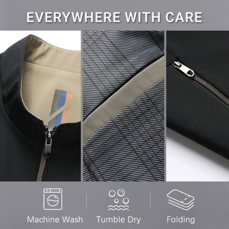 Icone™ CasualJacket: Stående krage casual glidelåsjakke til menn