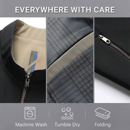 Icone™ CasualJacket: Stående krage casual glidelåsjakke til menn
